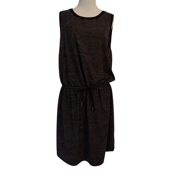 Athleta Vintage Rincon Tie Waist Dress Womens Large Black Y2K Performance Mini - Picture 2 of 11